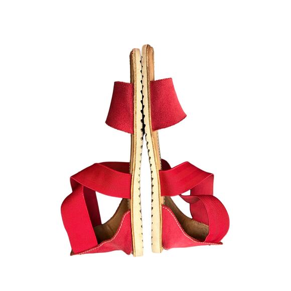 Sorel Ella Size 10 Red Leather Sandals - Picture 6 of 7